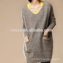 15ASW1008 V neck loose latest design woman sweater